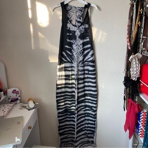 Raquel Allegra Black and White Tie-Dye Maxi Dress